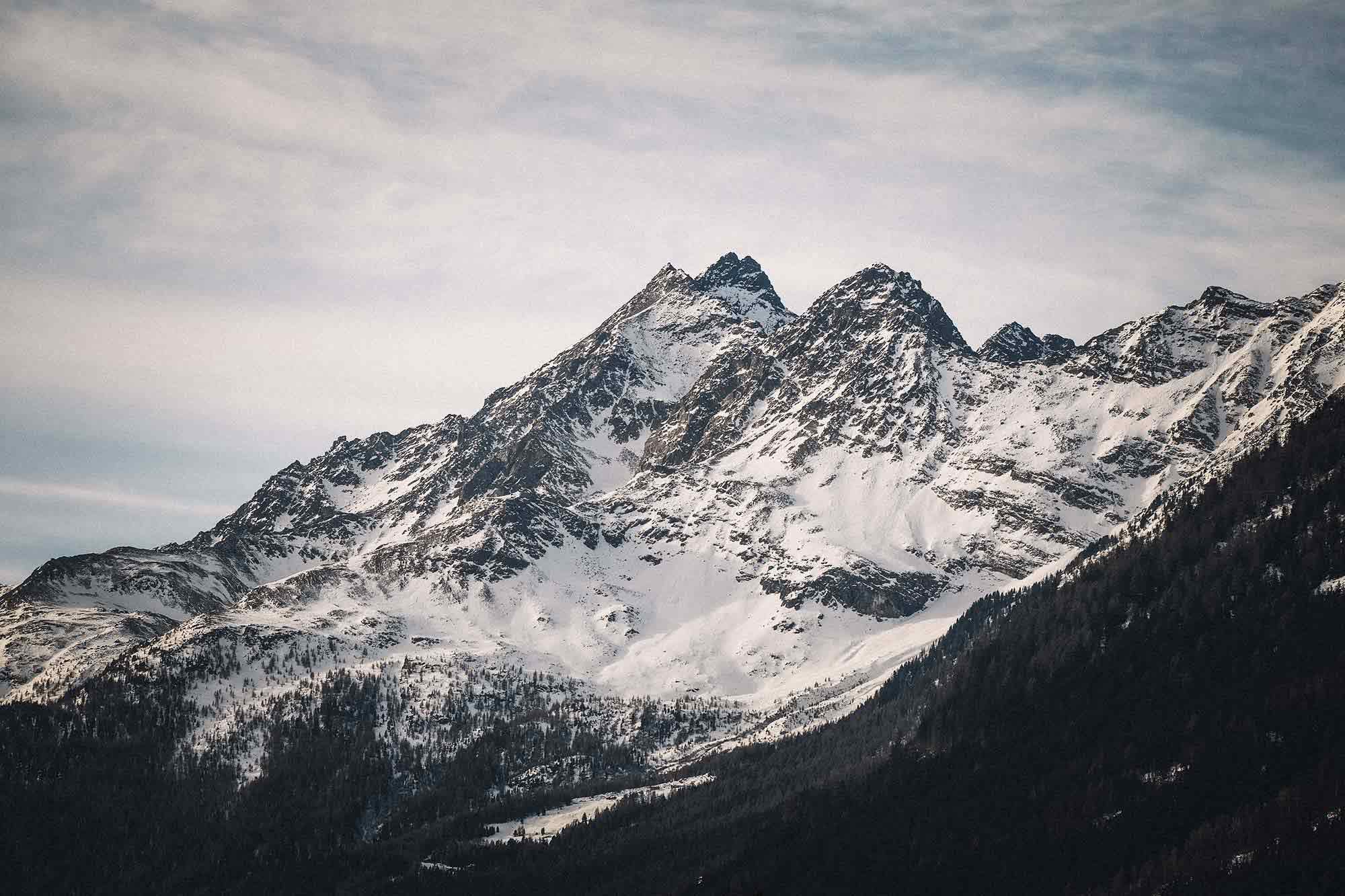 Snow-capped mountains in Bormio