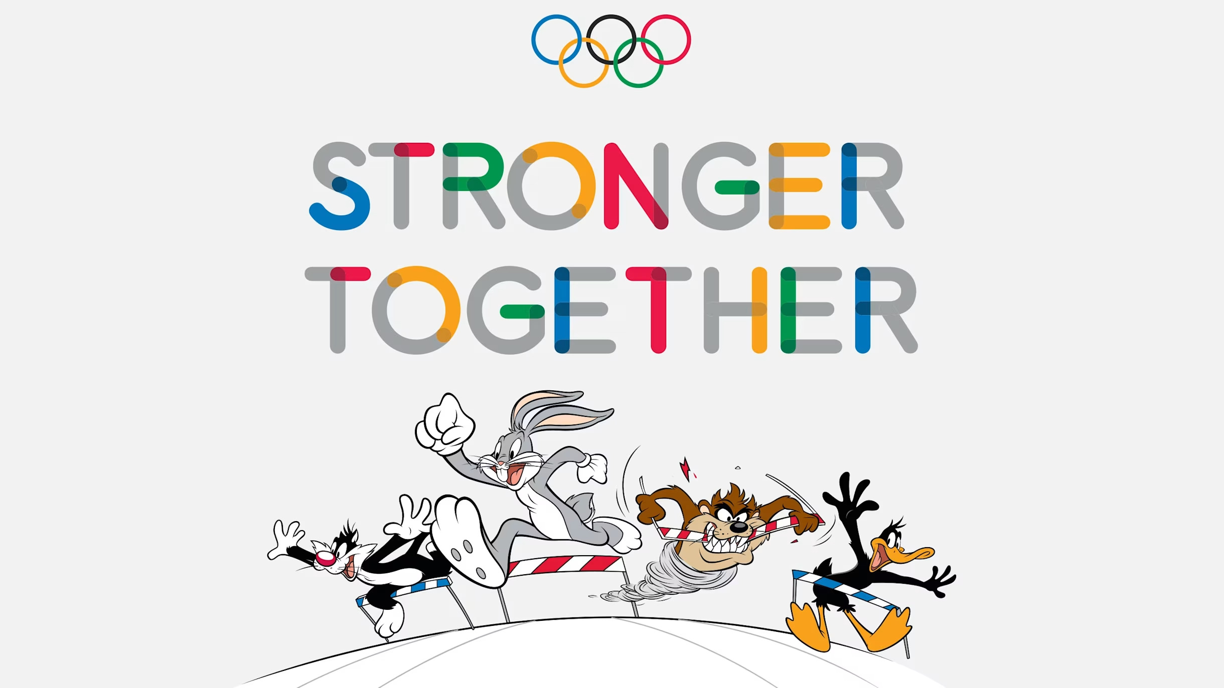 Image of Looney Tunes with the Olimpic logo