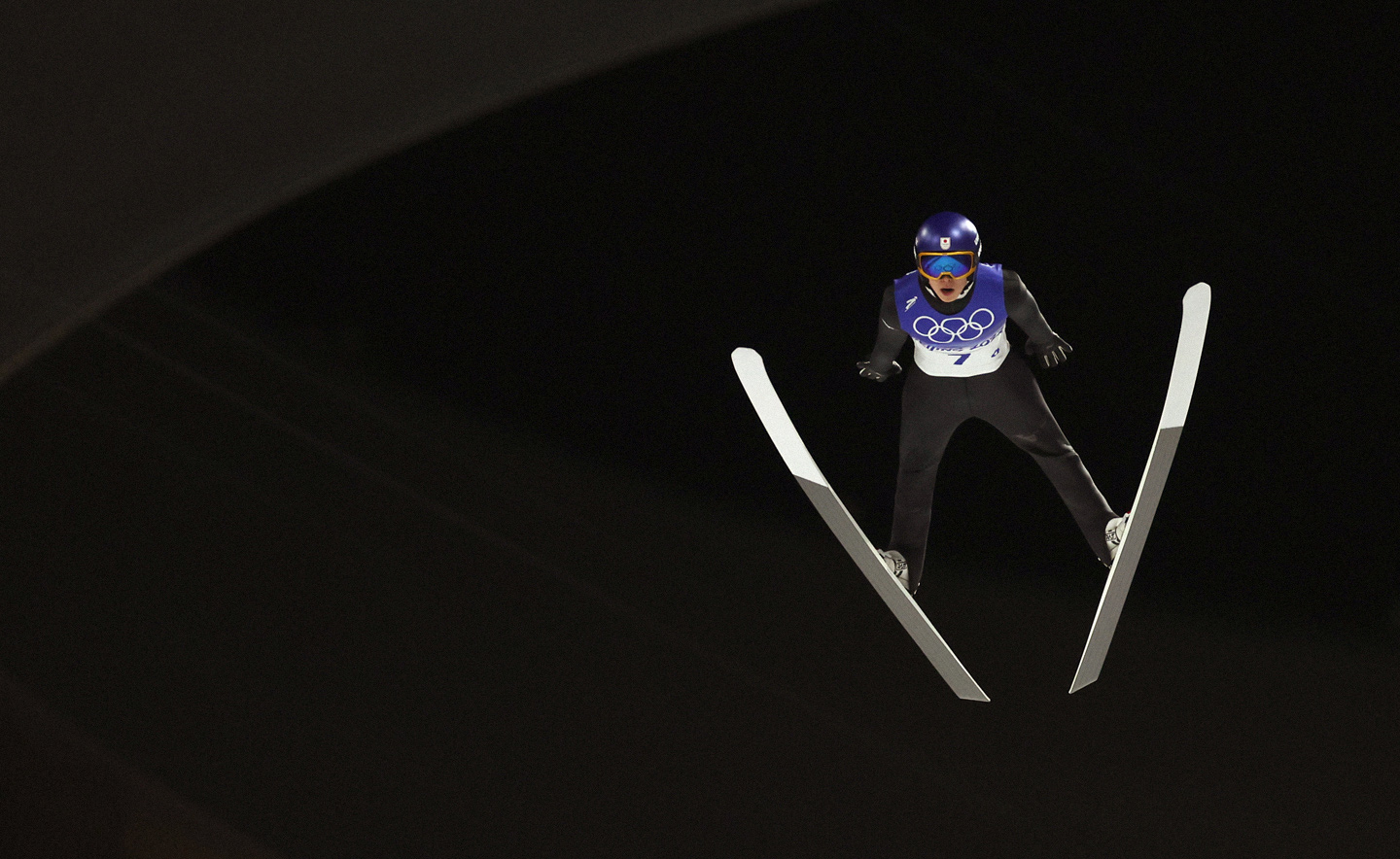 Ryoyu Kobayashi of Team Japan competes during Men's Ski jumping Trial Round For Competition on Day 10 of Beijing 2022 Winter Olympics at National Ski Jumping Centre on February 14, 2022 in Zhangjiakou, China.