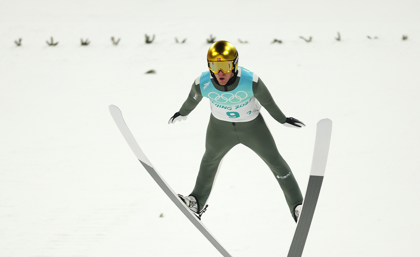 ZHANGJIAKOU, CINA - 14 FEBBRAIO: Daniel Andre Tande del Team Norway gareggia durante la prova di salto con gli sci maschile nel giorno 10 delle Olimpiadi invernali di Pechino 2022 al National Ski Jumping Centre il 14 febbraio 2022 a Zhangjiakou, Cina. (Foto di Maja Hitij/Getty Images)