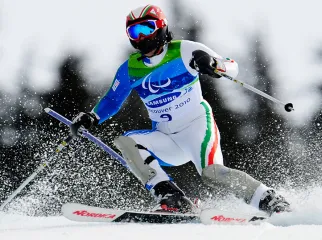  Gianmaria Dal Maistro of Italy competes in the Men's Standing Super Combined Slalom during Day 9 of the 2010 Vancouver Winter Paralympics at Whistler Creekside on March 20, 2010 in Whistler, Canada. (Photo by Jamie McDonald/Getty Images)